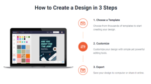Complete the design with three steps